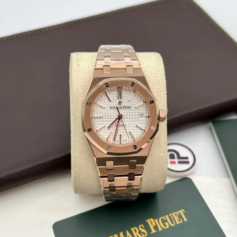 Audemars Piguet Royal Oak 15450 37mm White Gold (IP Factory Super Clone) White Dial on White Gold Bracelet – Super Clone AP Caliber 3120