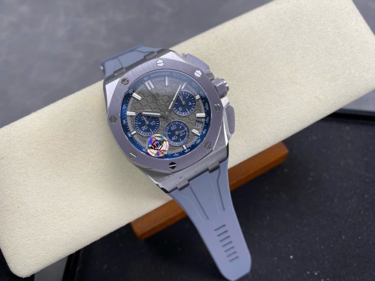 Audemars Piguet Royal Oak Offshore Chronograph 26420IO 43mm Titanium (APS Factory Super Clone) Gray Dial with Ceramic Bezel – Clone AP Caliber 3126