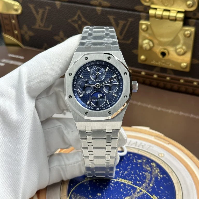 Audemars Piguet Royal Oak Perpetual Calendar 26574ST 41mm SS (Super Clone) Blue Dial with Automatic Movement – AP 2120 / 2802