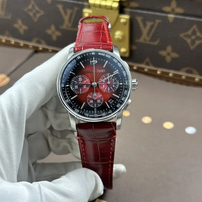 Audemars Piguet Code 11.59 41mm SS (APS Super Clone) Burgundy Dial on Leather Strap – Swiss Automatic Movement