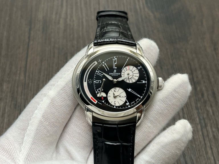 Audemars Piguet Millenary 26150ST 47mm ST (JFS Factory Super Clone) Black Dial with Roman Numerals on Leather Strap – AP Clone Automatic
