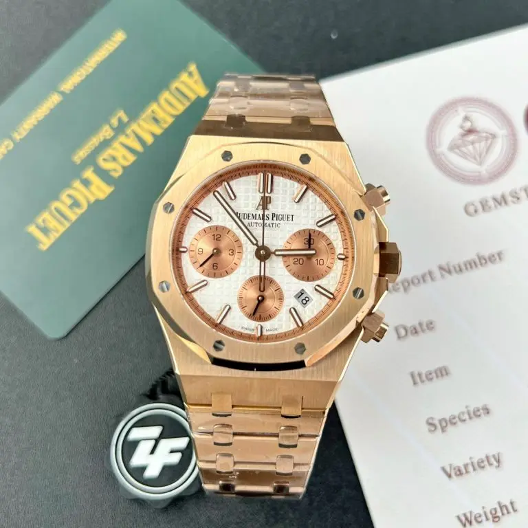 Audemars Piguet Royal Oak 26331OR 41mm Rose Gold (ZF Super Clone) White Dial with Folding Clasp – AP Calibre 2385