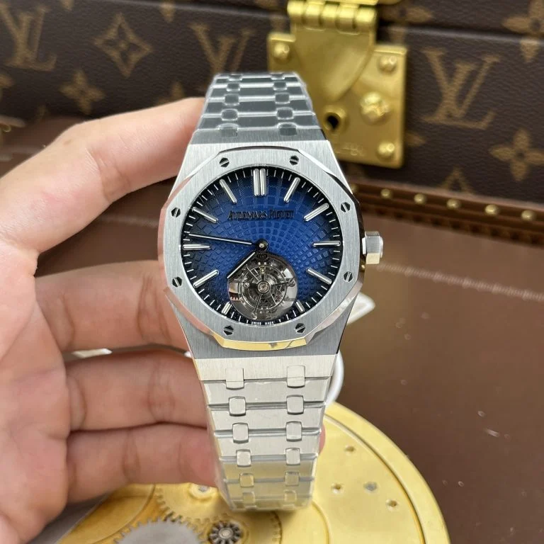 Audemars Piguet Royal Oak Selfwinding Flying Tourbillon 26530ST 41mm SS (Super Clone) Smoke Blue Dial – Calibre 26530ST Automatic