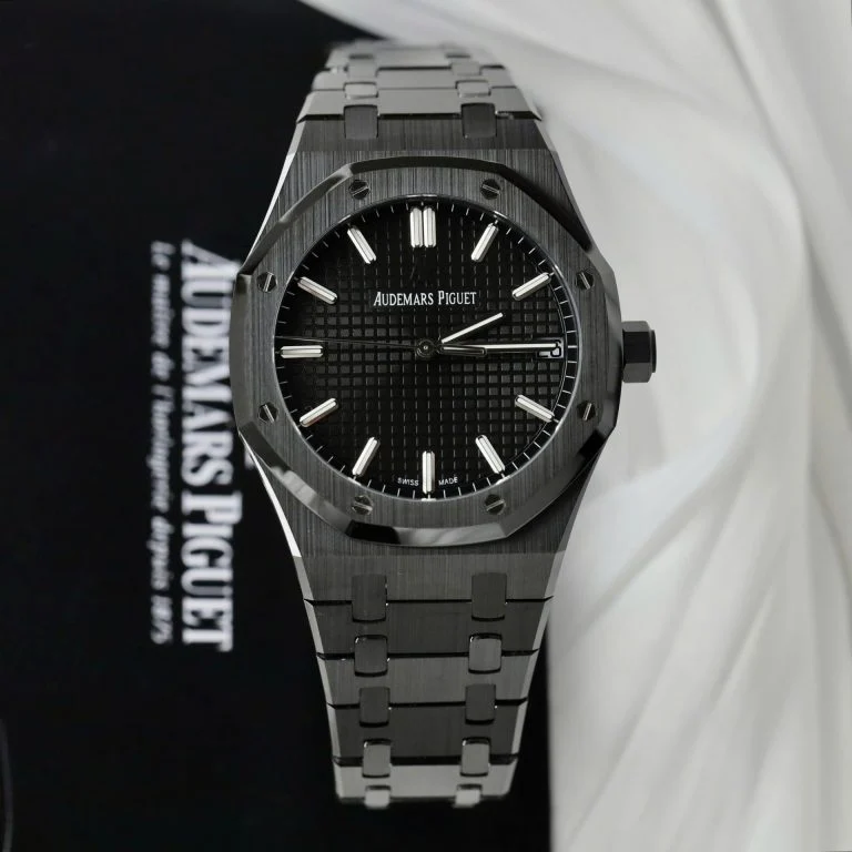 Audemars Piguet Royal Oak 15500 41mm Black Ceramic (APS Factory Super Clone) Black Dial on Black Ceramic Bracelet – Super Clone AP 4302