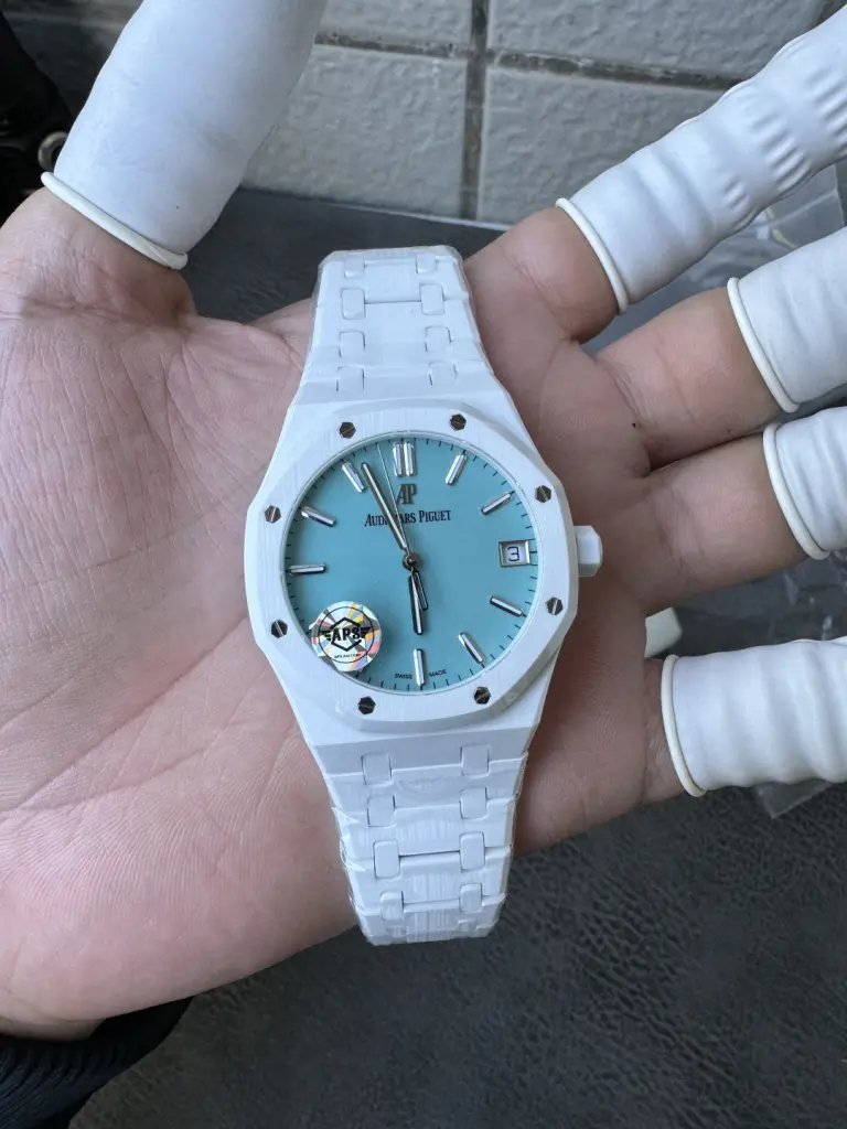 Audemars Piguet Royal Oak 15500 41mm Ceramic (APS Factory Super Clone) Tiffany Dial on Ceramic Bracelet – AP 4302 Automatic