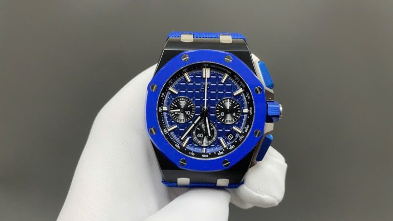 Audemars Piguet Royal Oak Offshore 26420CE 43mm Ceramic (Super Clone) Black Dial with Luminescent Markers on Rubber Strap – Manufacture 3126/3840