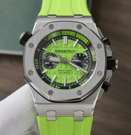Audemars Piguet Royal Oak Offshore Chronograph 42mm SS (Super Clone) Green Dial on Stainless Steel Bracelet – Automatic Movement