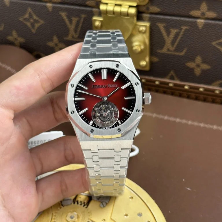 Audemars Piguet Royal Oak Selfwinding Flying Tourbillon 26730ST 41mm SS (Super Clone) Burgundy Dial – Calibre 26730ST
