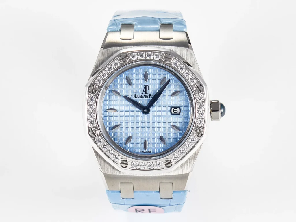 Audemars Piguet Royal Oak Offshore Ladies 33mm SS (DRF Super Clone) Blue Dial with Diamond Set Bezel – Automatic