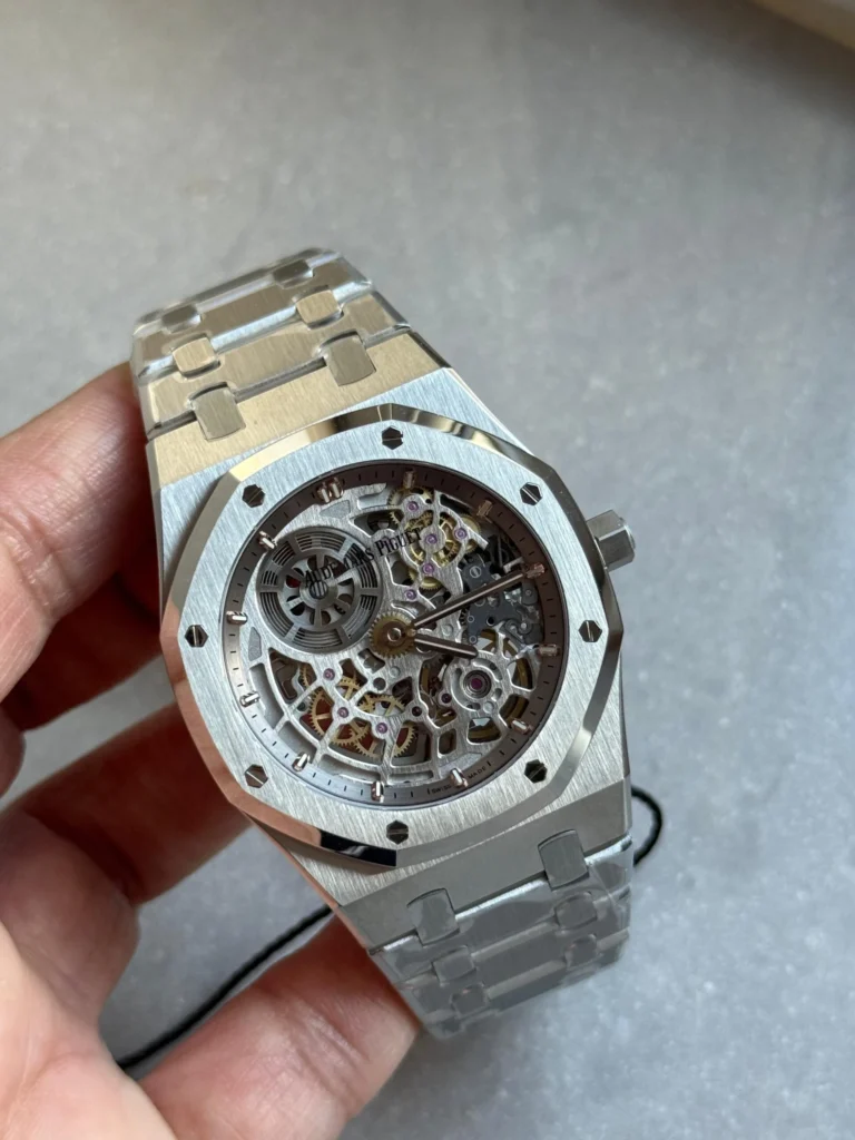 Audemars Piguet Royal Oak Openworked 16204 40mm SS (ZF 1:1 Best Edition) Skeleton Dial on Stainless Steel Bracelet – A7124 Super Clone