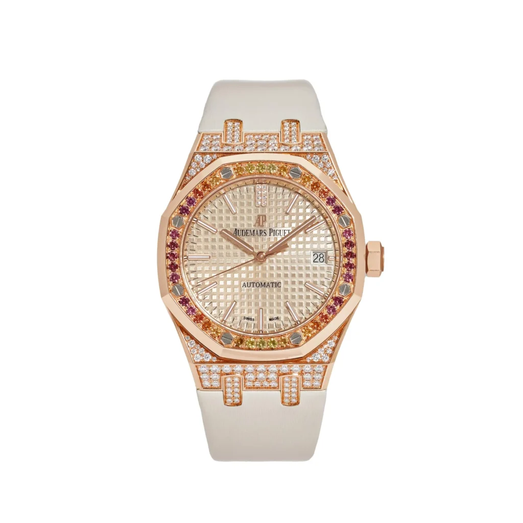 Audemars Piguet Royal Oak 41mm 18K Rose Gold (Super Clone) Set with Diamonds – Calibre 2385