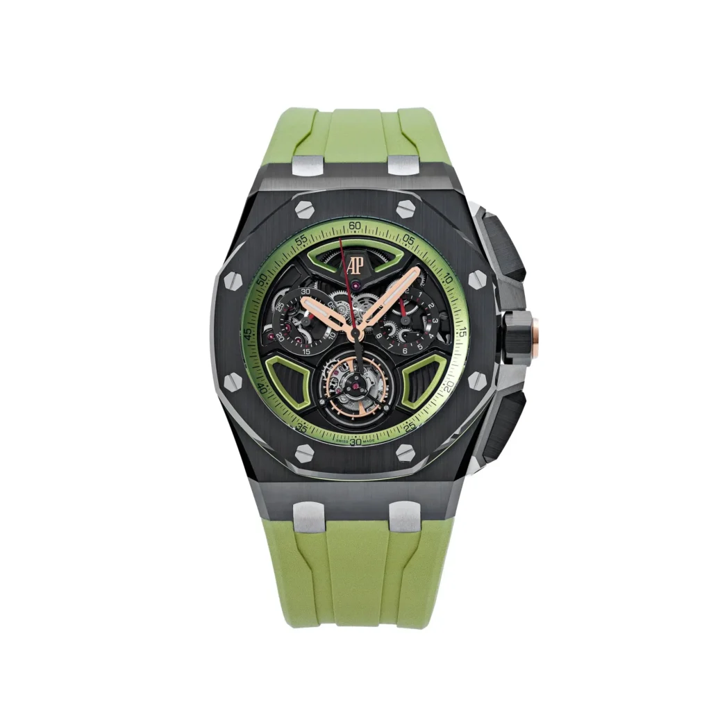 Audemars Piguet Royal Oak Offshore Flying Tourbillon Chronograph Limited Edition (Super Clone) 42mm SS Black Dial on Leather Strap – AP 3126