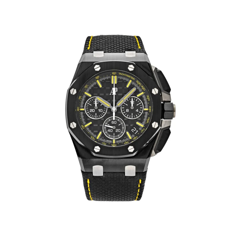 Audemars Piguet Royal Oak Offshore End Of Days Chronograph 42mm Black Ceramic (Super Clone) Black Dial on Black Leather Strap – Clone AP Calibre 3126