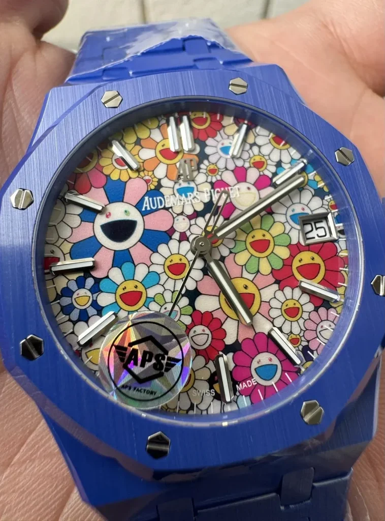 Audemars Piguet Royal Oak 15500 Blue Ceramic (APSF 1:1 Best Edition) Celebration Dial on Blue Ceramic Bracelet – SA4302 Super Clone