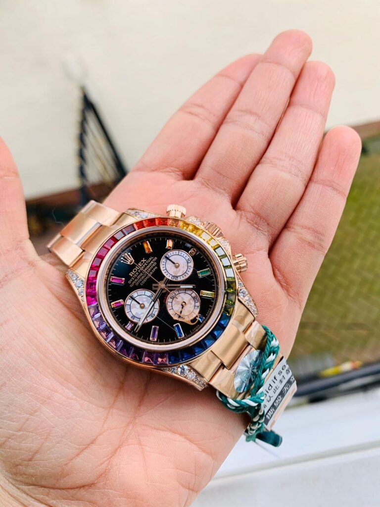 Rolex Daytona 116589RBOW YG 40mm RG (Super Clone Best Edition) Black Dial on RG Bracelet – A4130