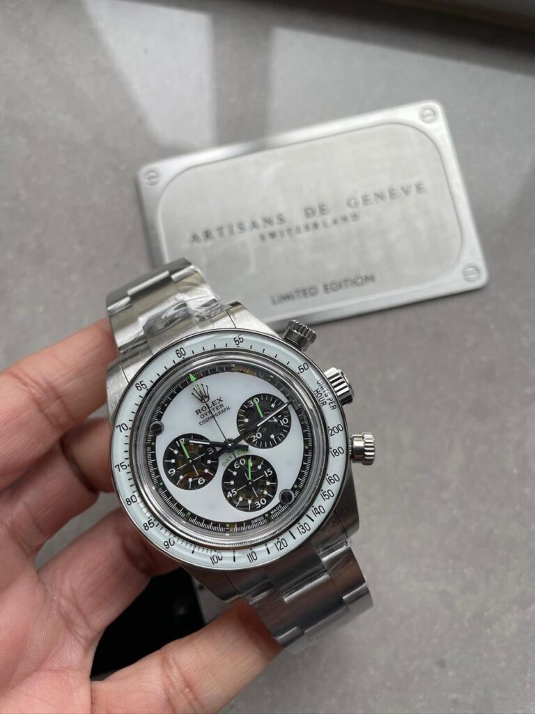 Rolex Daytona SS (ADGF Best Edition) 40mm SS with White Skeleton Dial on Stainless Steel Bracelet – SA4130 Super Clone