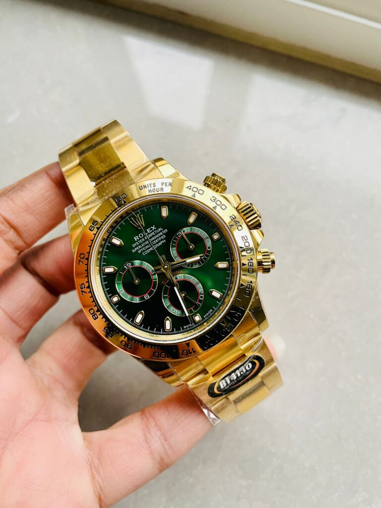 Rolex Daytona 116508 (BTF 1:1 Best Edition) Green Dial on 18K Yellow Gold Bracelet – SA4130 Super Clone