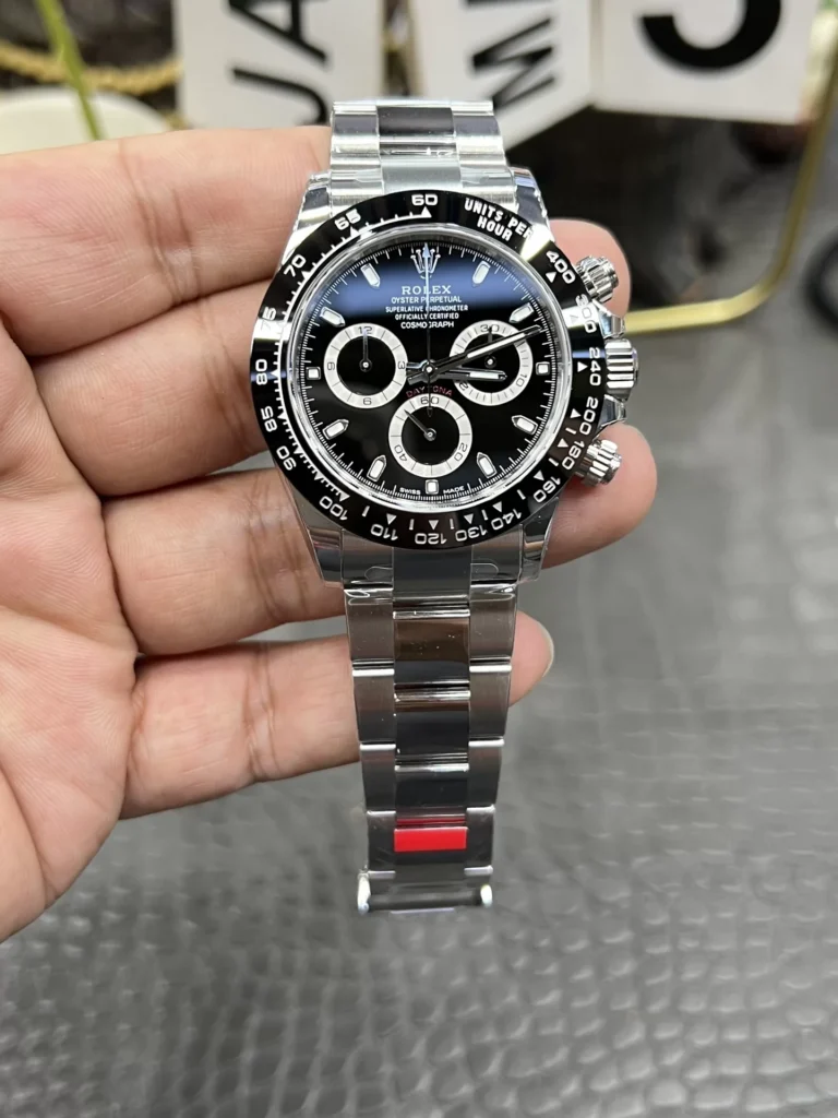 Rolex Cosmograph Daytona 116500LN 40mm SS (1:1 Super Clone) Black Dial with Black Ceramic Bezel – DD4130 Movement