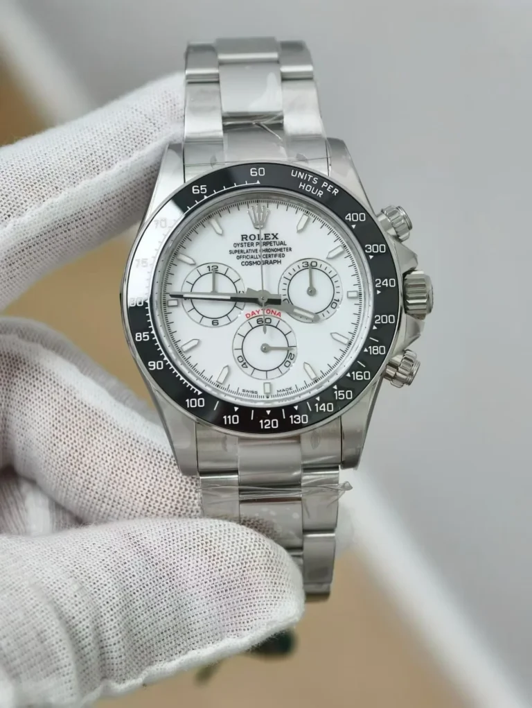 Rolex Cosmograph Daytona 40mm SS (1:1 Super Clone) Panda White Dial Exhibition Caseback (126502LN) – DD4131 Movement