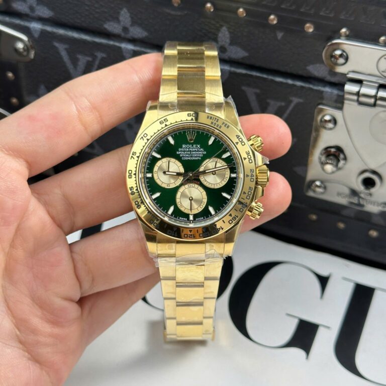 Rolex Daytona 126508 40mm Yellow Gold-tone Stainless Steel (THB Factory Super Clone) Green Dial on Oyster Strap – Super Copy Calibre 4130
